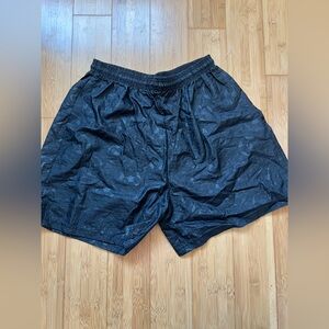 Black Athletic Shorts with Soccer Ball Print